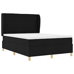 Postel s boxspringem s matrací s čelo Černý 190 x 140 cm textil - obrázek 5