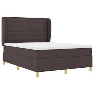 Postel s boxspringem s matrací Tmavě hnědá 190 x 140 cm textil - obrázek 5