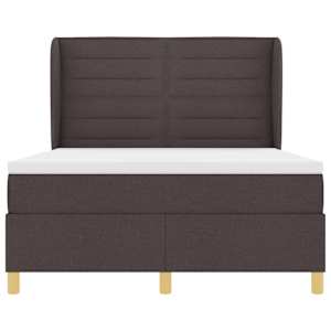 Postel s boxspringem s matrací Tmavě hnědá 190 x 140 cm textil - obrázek 7