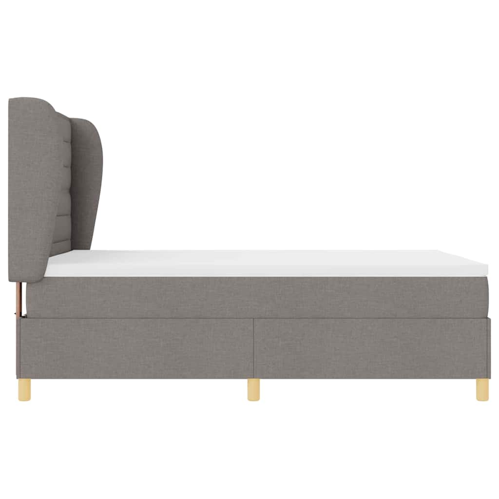 Postel s boxspringem s matrací s čelo Taupe 190 x 140 cm textil - obrázek 8