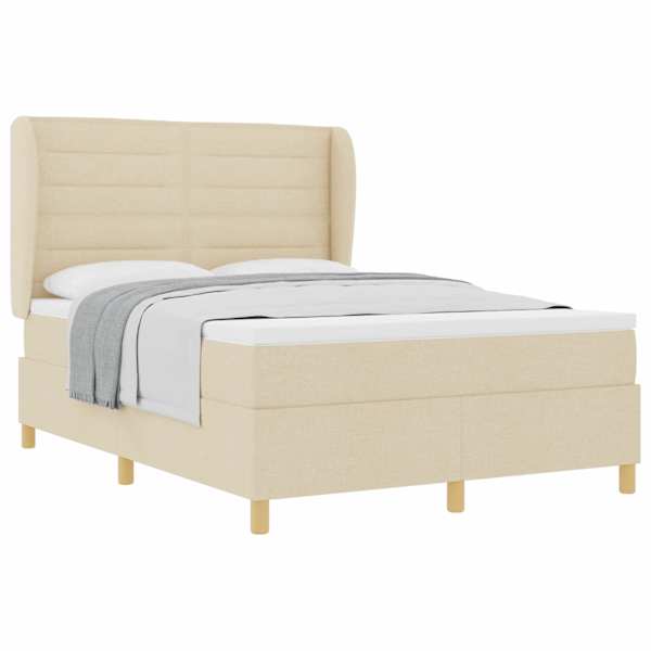 vidaXL Karbi vedrumadrats madratsiga peaga cream 190 x 140 cm kangas