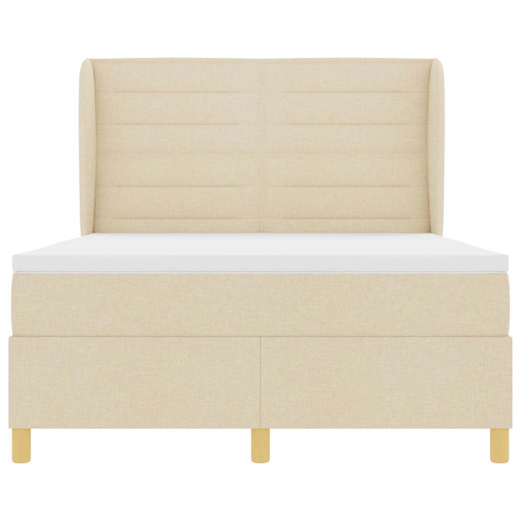 Postel s boxspringem s matrací Krémová 190 x 140 cm textil 3340688