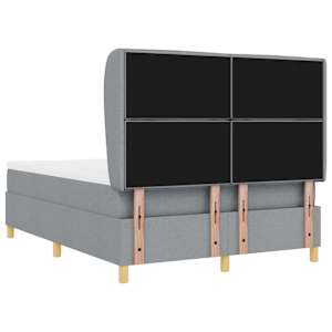Postel s boxspringem s čelo Světle šedá 200 x 140 cm textil - obrázek 9