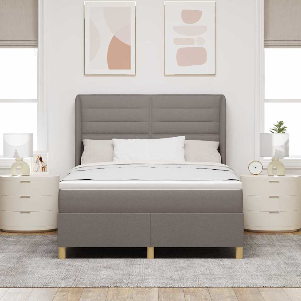 Thumbnail - vidaXL Boxspringbett mit Matratze Taupe 200 x 140 cm Stoff