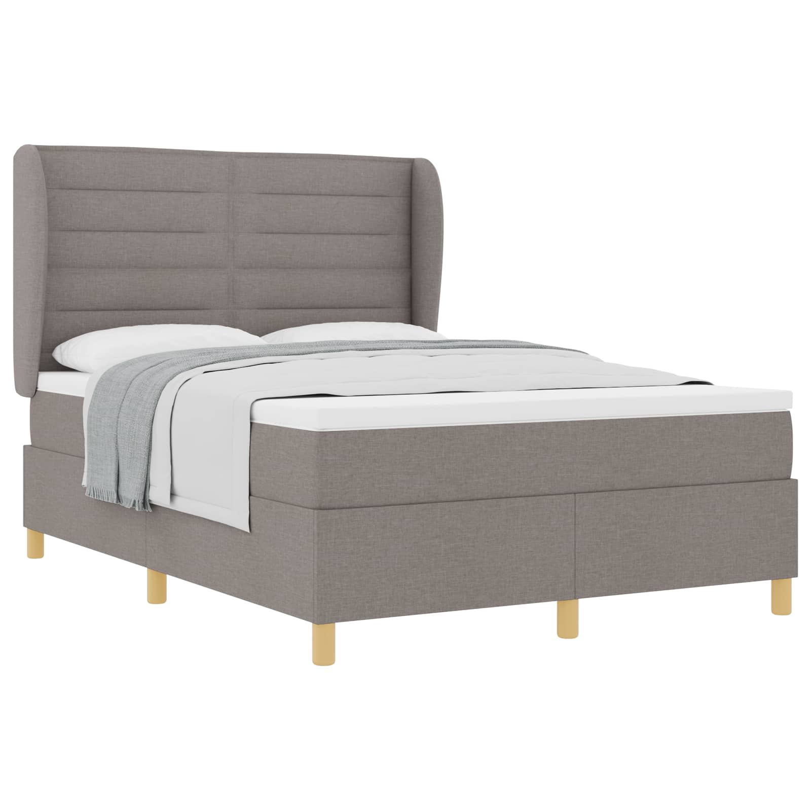 Thumbnail - vidaXL Boxspringbett mit Matratze Taupe 200 x 140 cm Stoff