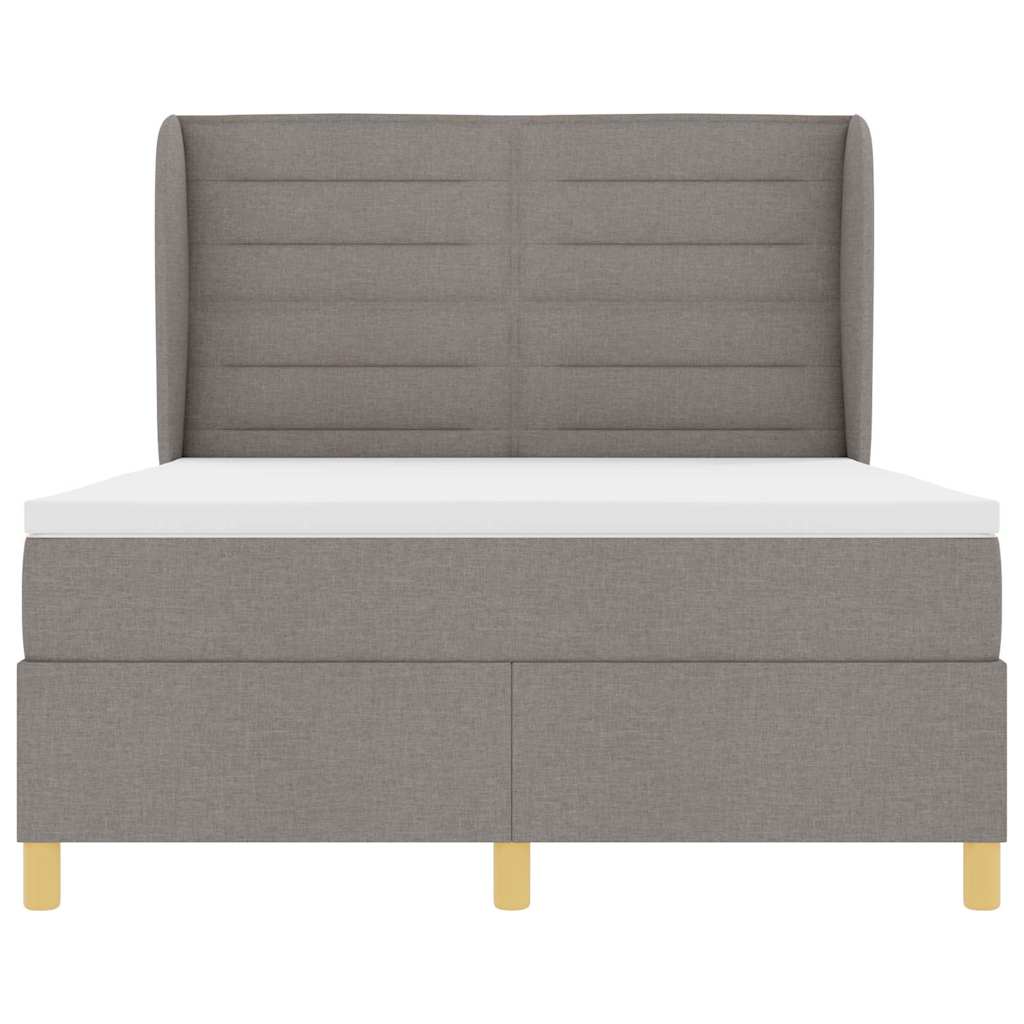 Postel s boxspringem s matrací s čelo Taupe 200 x 140 cm textil - obrázek 7