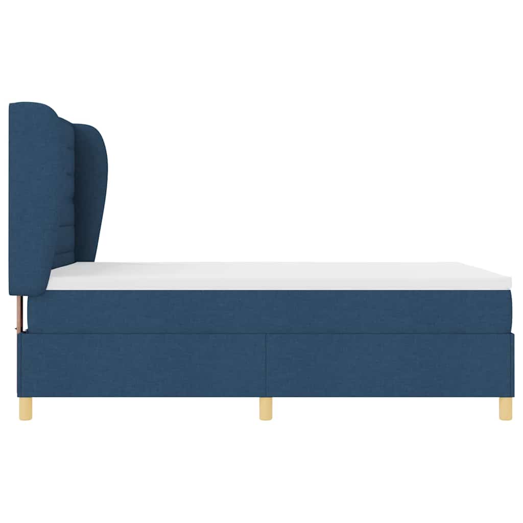 Postel s boxspringem s matrací s čelo Modrá 200 x 140 cm textil - obrázek 8