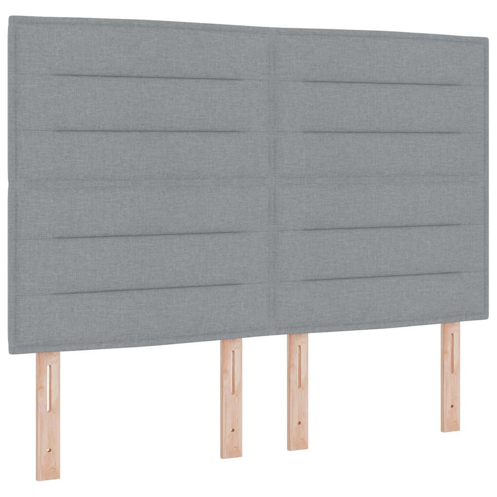 Postel s boxspringem s matrací Světle šedá 200 x 160 cm textil - obrázek 4