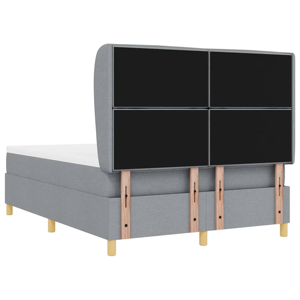 Postel s boxspringem s matrací Světle šedá 200 x 160 cm textil - obrázek 9
