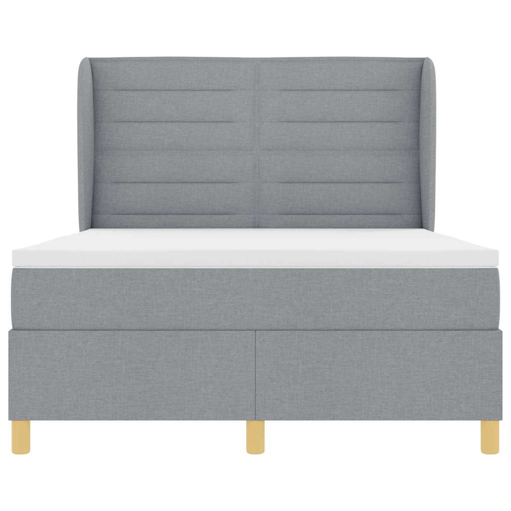 Postel s boxspringem s matrací Světle šedá 200 x 160 cm textil - obrázek 7
