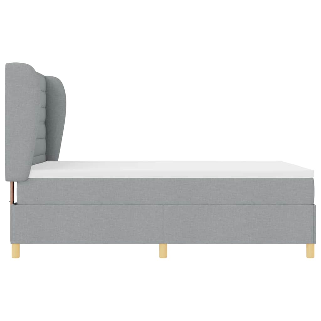 Postel s boxspringem s matrací Světle šedá 200 x 160 cm textil - obrázek 8