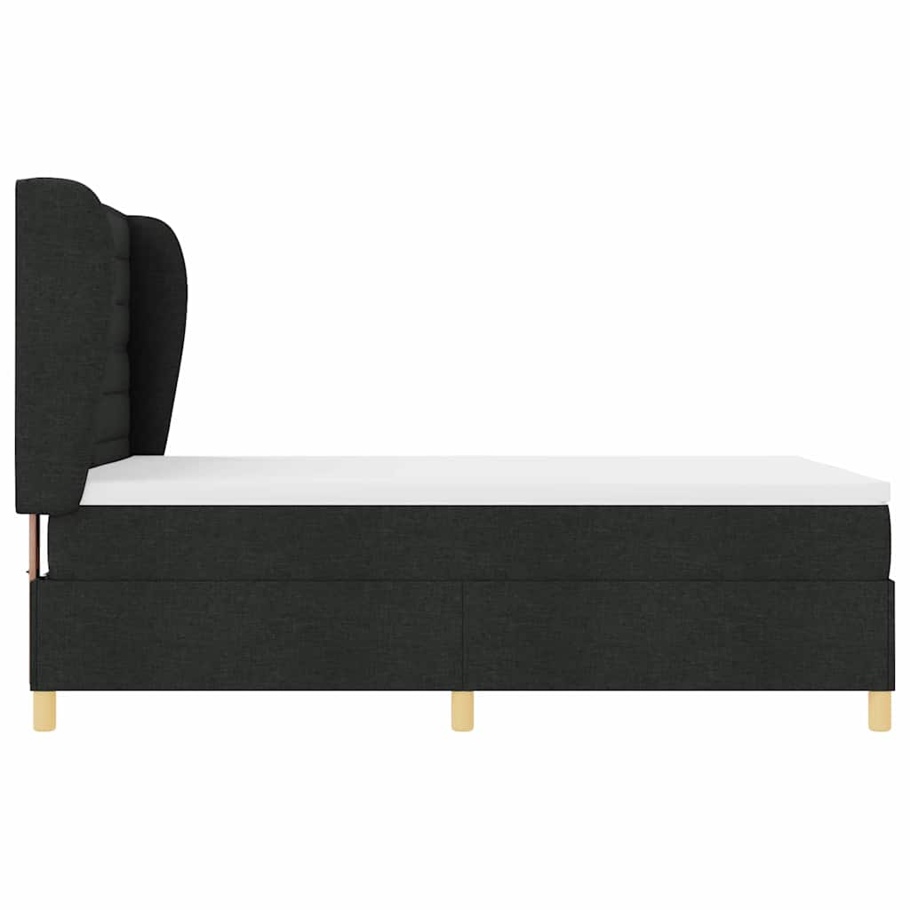 Postel s boxspringem s matrací s čelo Černý 200 x 160 cm textil - obrázek 8