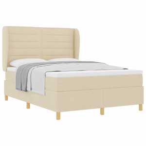Postel s boxspringem s matrací Krémová 200 x 160 cm textil - obrázek 2