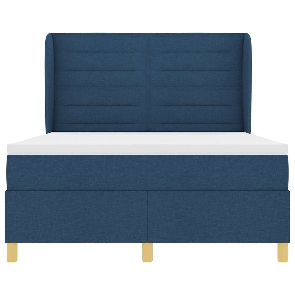 Postel s boxspringem s matrací s čelo Modrá 200 x 160 cm textil - obrázek 7