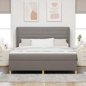 Postel s boxspringem s matrací s čelo Taupe 200 x 180 cm textil - obrázek 3