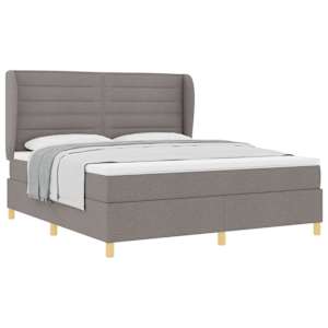 Postel s boxspringem s matrací s čelo Taupe 200 x 180 cm textil - obrázek 2