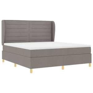 Postel s boxspringem s matrací s čelo Taupe 200 x 180 cm textil - obrázek 5