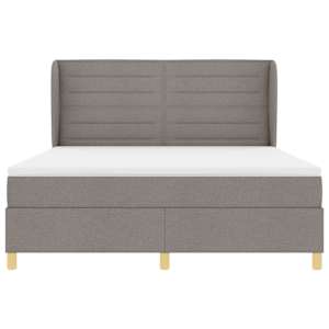 Postel s boxspringem s matrací s čelo Taupe 200 x 180 cm textil - obrázek 7