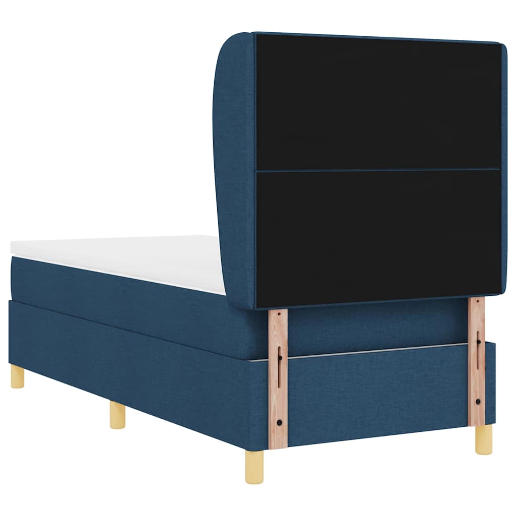 Postel s boxspringem s matrací s čelo Modrá 200 x 80 cm textil - obrázek 9