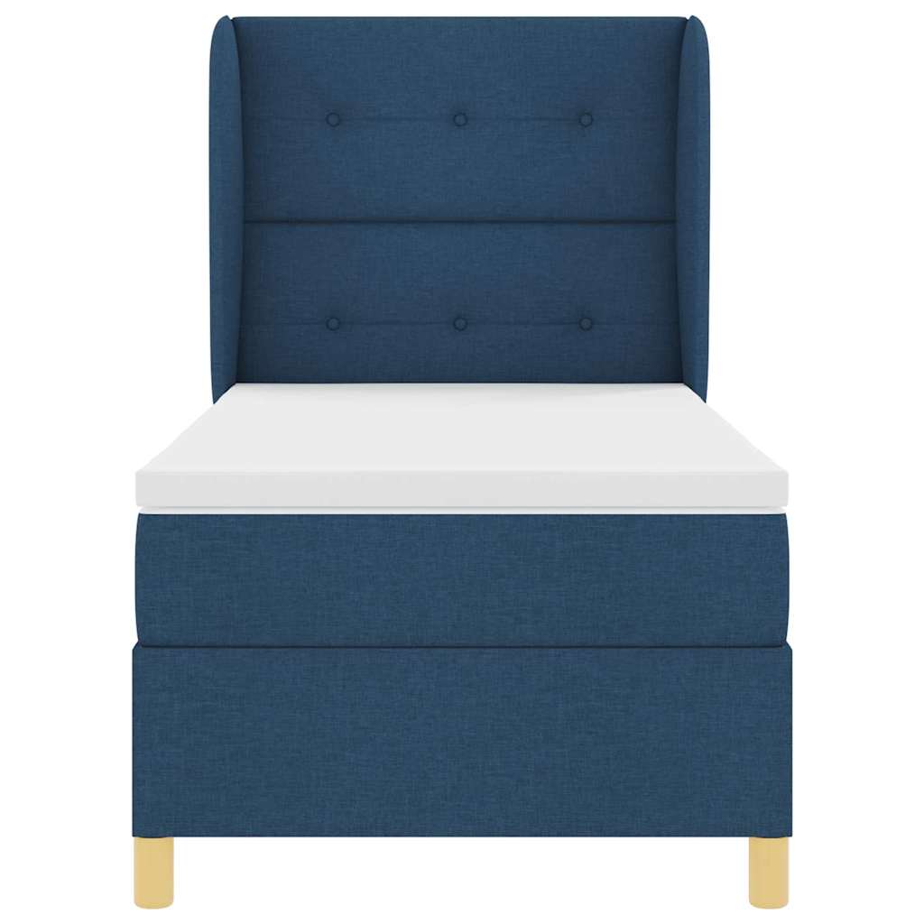 Postel s boxspringem s matrací s čelo Modrá 200 x 80 cm textil - obrázek 7