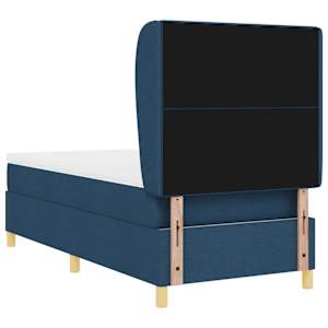 Postel s boxspringem s čelo Modrá 190 x 90 cm textil - obrázek 9