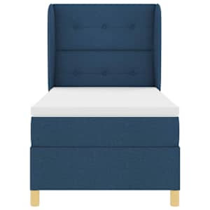 Postel s boxspringem s čelo Modrá 190 x 90 cm textil - obrázek 7