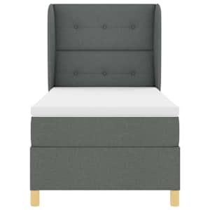 Postel s boxspringem s čelo Tmavě šedá 200 x 100 cm textil - obrázek 7