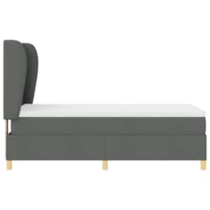 Postel s boxspringem s čelo Tmavě šedá 200 x 100 cm textil - obrázek 8