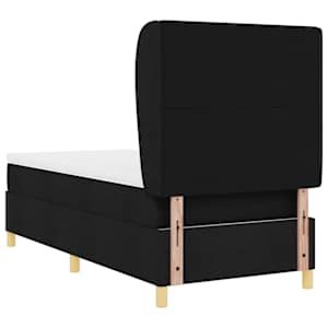 Postel s boxspringem s čelo Černý 200 x 100 cm textil - obrázek 9