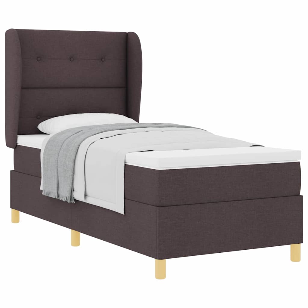 Thumbnail - vidaXL Boxspringbett mit Matratze Dunkelbraun 100x200 cm Stoff
