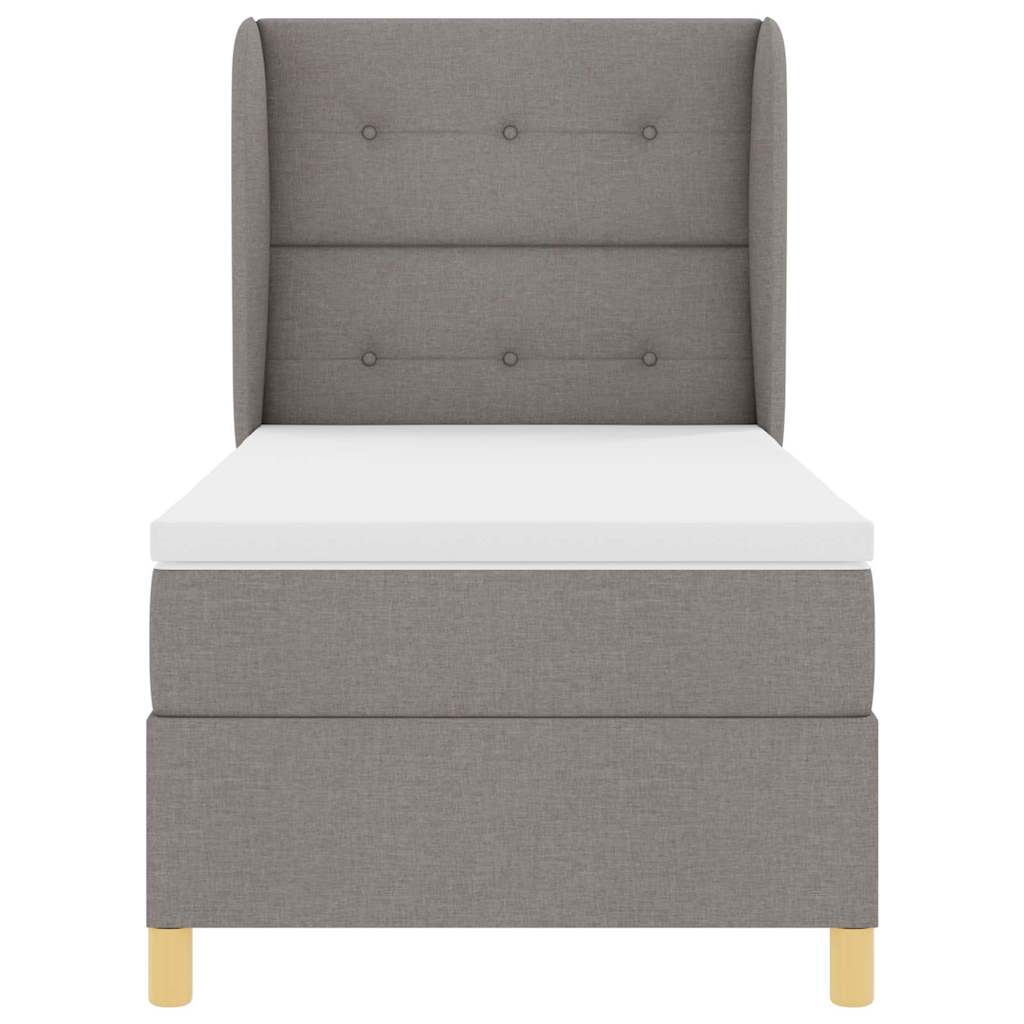 Postel s boxspringem s matrací s čelo Taupe 200 x 100 cm textil - obrázek 7