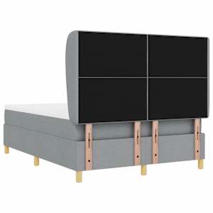 Postel s boxspringem s čelo Světle šedá 190 x 140 cm textil - obrázek 9