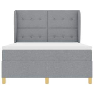 Postel s boxspringem s čelo Světle šedá 190 x 140 cm textil - obrázek 7