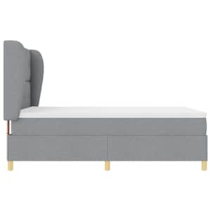 Postel s boxspringem s čelo Světle šedá 190 x 140 cm textil - obrázek 8