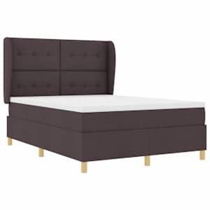 Postel s boxspringem s čelo Tmavě hnědá 190 x 140 cm textil - obrázek 5