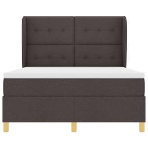 Postel s boxspringem s čelo Tmavě hnědá 190 x 140 cm textil - obrázek 7