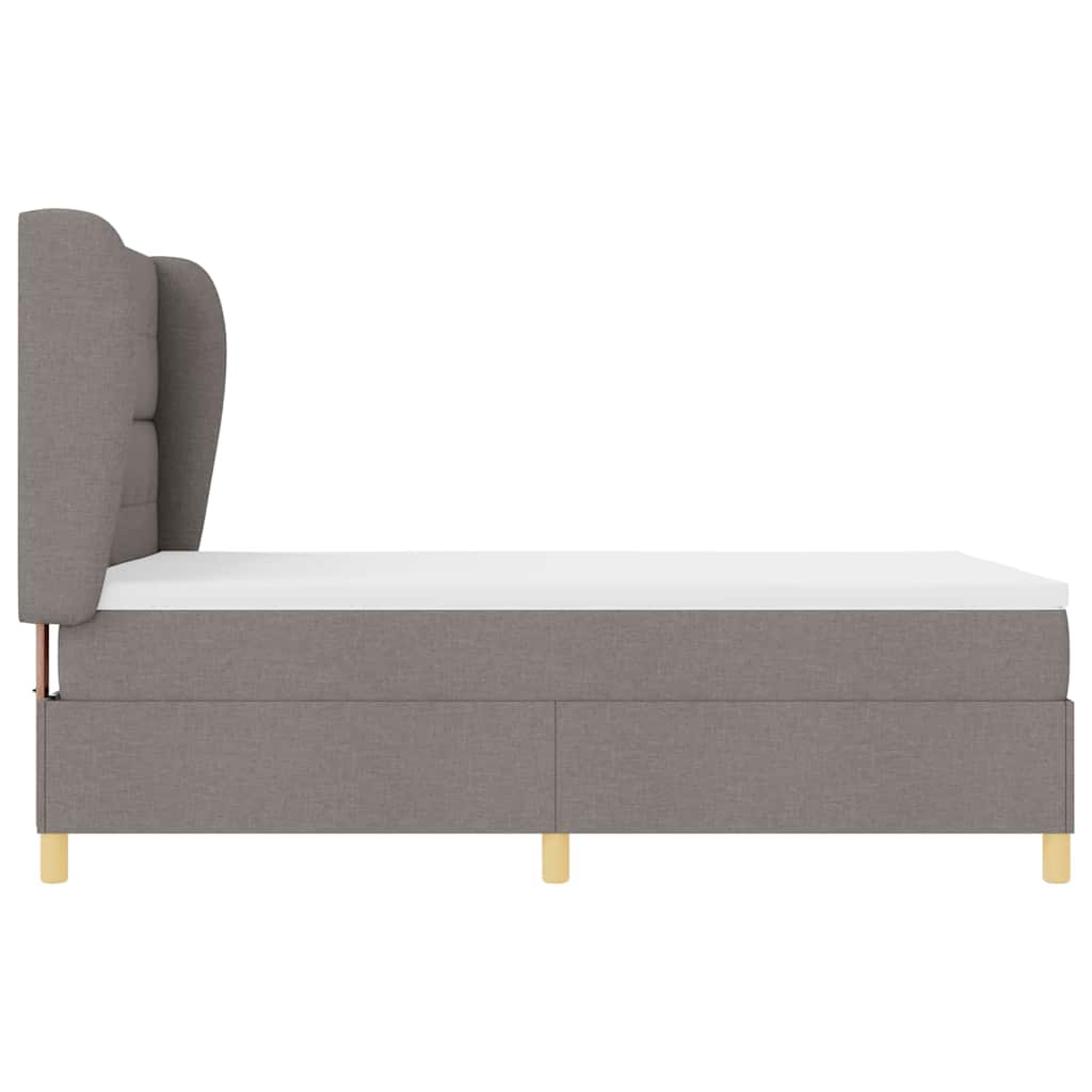Postel s boxspringem s matrací s čelo Taupe 190 x 140 cm textil - obrázek 8