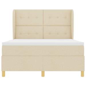 Postel s boxspringem s čelo Krémová 190 x 140 cm textil - obrázek 7