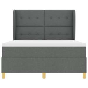 Postel s boxspringem s čelo Tmavě šedá 200 x 140 cm textil - obrázek 7