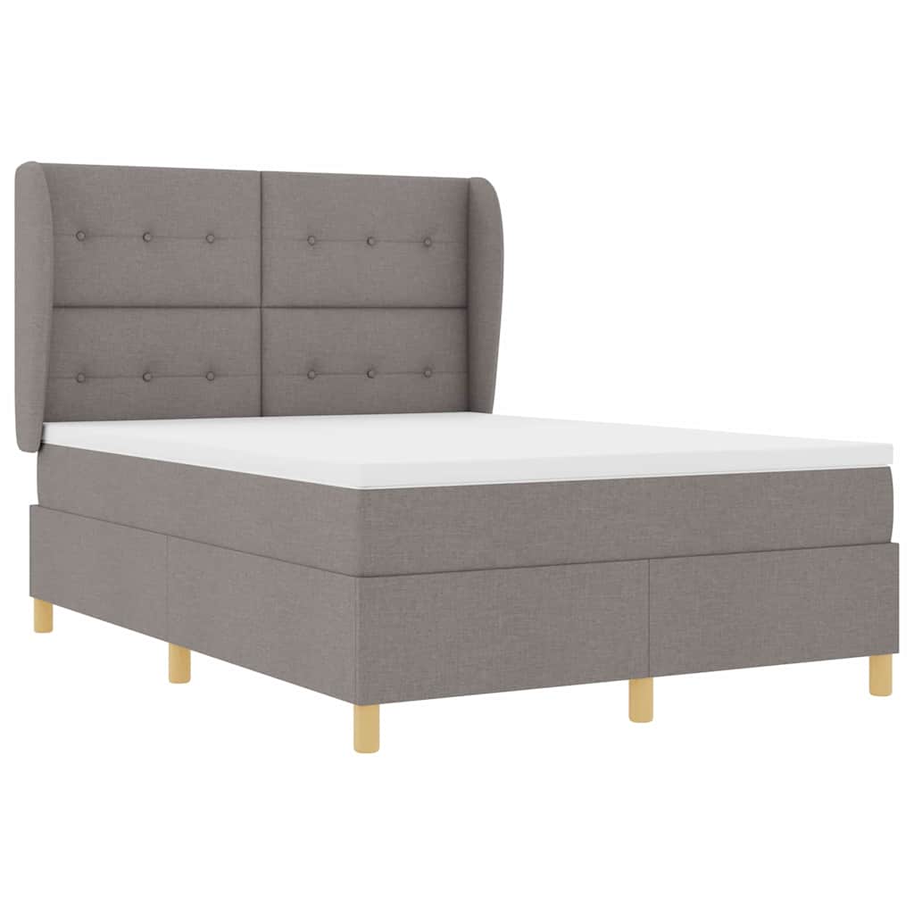Postel s boxspringem s matrací s čelo Taupe 200 x 140 cm textil - obrázek 5