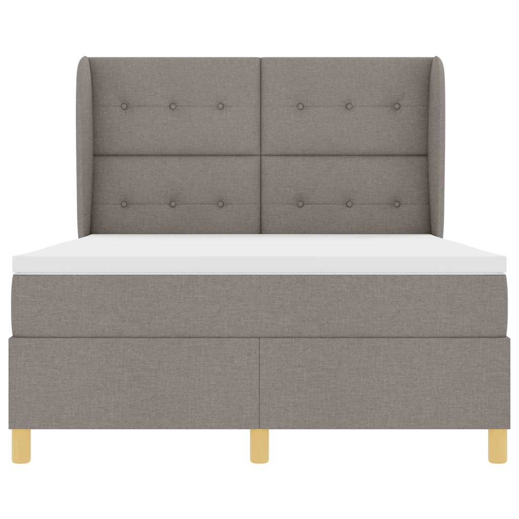 Postel s boxspringem s matrací s čelo Taupe 200 x 140 cm textil - obrázek 7