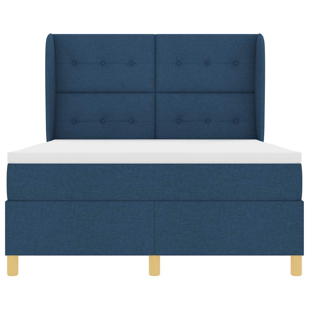 Postel s boxspringem s matrací s čelo Modrá 200 x 160 cm textil - obrázek 7