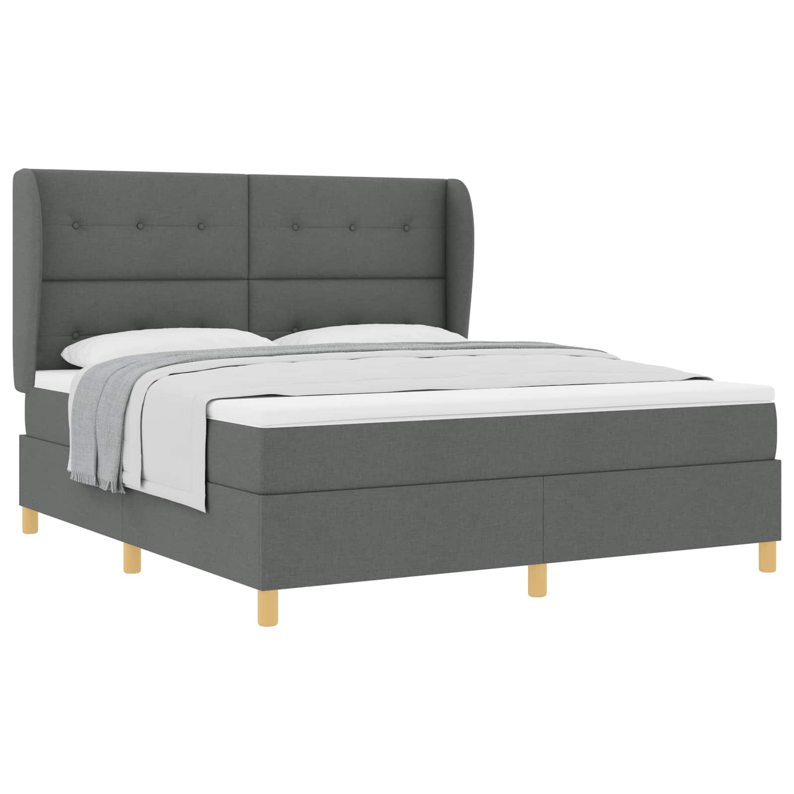Thumbnail - vidaXL Boxspringbett mit Matratze Dunkelgrau 90x190 cm Dunkelgrau