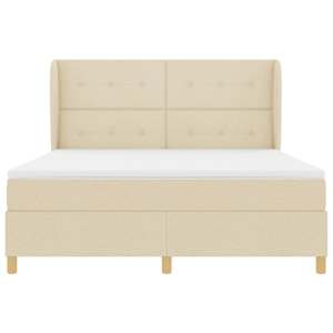 Postel s boxspringem s čelo Krémová 200 x 180 cm textil - obrázek 7