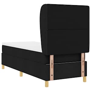 Postel s boxspringem s čelo Černý 200 x 80 cm textil - obrázek 9