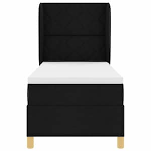 Postel s boxspringem s čelo Černý 200 x 80 cm textil - obrázek 7