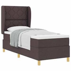 Postel s boxspringem s polštářem Tmavě hnědá 200 x 80 cm textil - obrázek 2