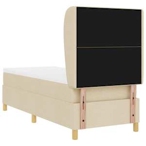 Postel s boxspringem s čelo Krémová 200 x 80 cm textil - obrázek 9