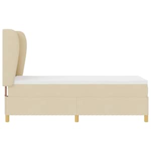 Postel s boxspringem s čelo Krémová 200 x 80 cm textil - obrázek 8