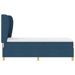 Postel s pružinami a matrací tmavě šedá 90x190 cm Modrá textil - obrázek 8